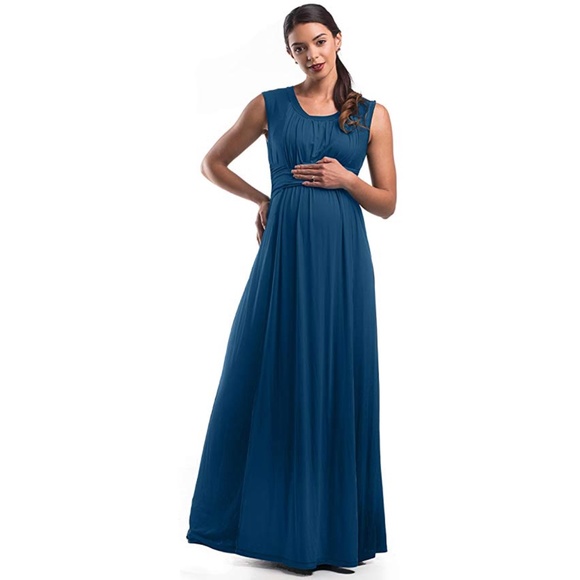 HUGE MOVING SALE!! NEW!  Stella Maternity Maxi Dress - Blue NWT! - Picture 3 of 6